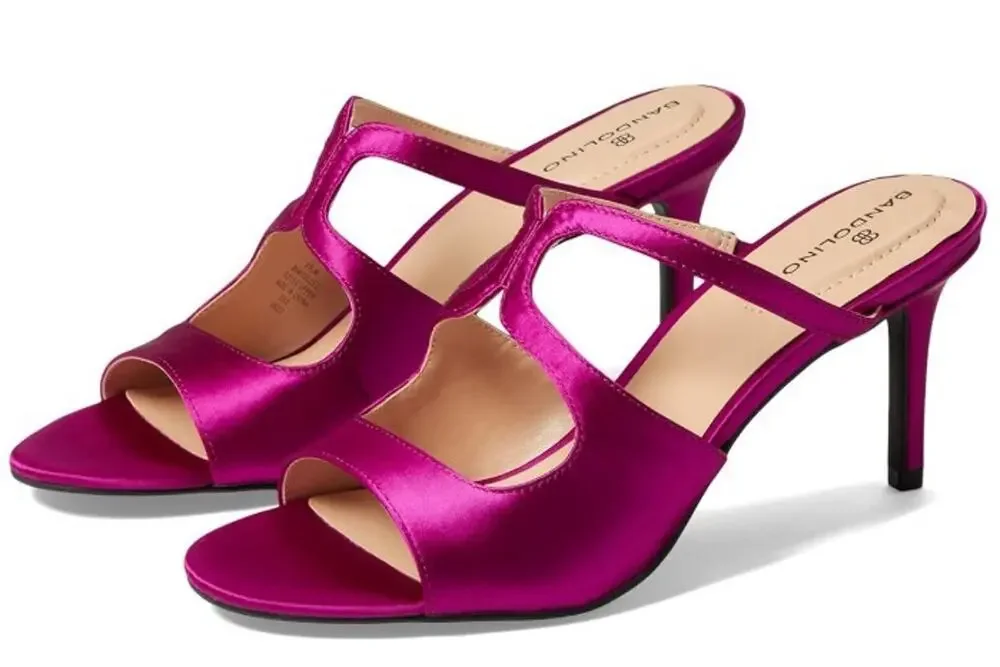 Bandolino Women's Mizelle Open Toe Slip-On Dress Sandals Jewel Fuchsia Size 6.5M